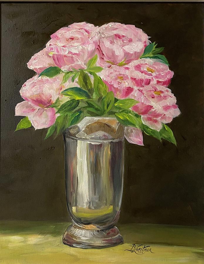 Pink peonies Painting by Denise Lintner - Fine Art America