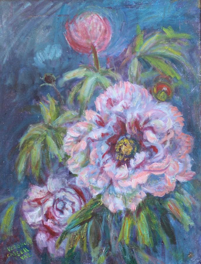 Pink Peonies  Painting by Veronica Cassell vaz