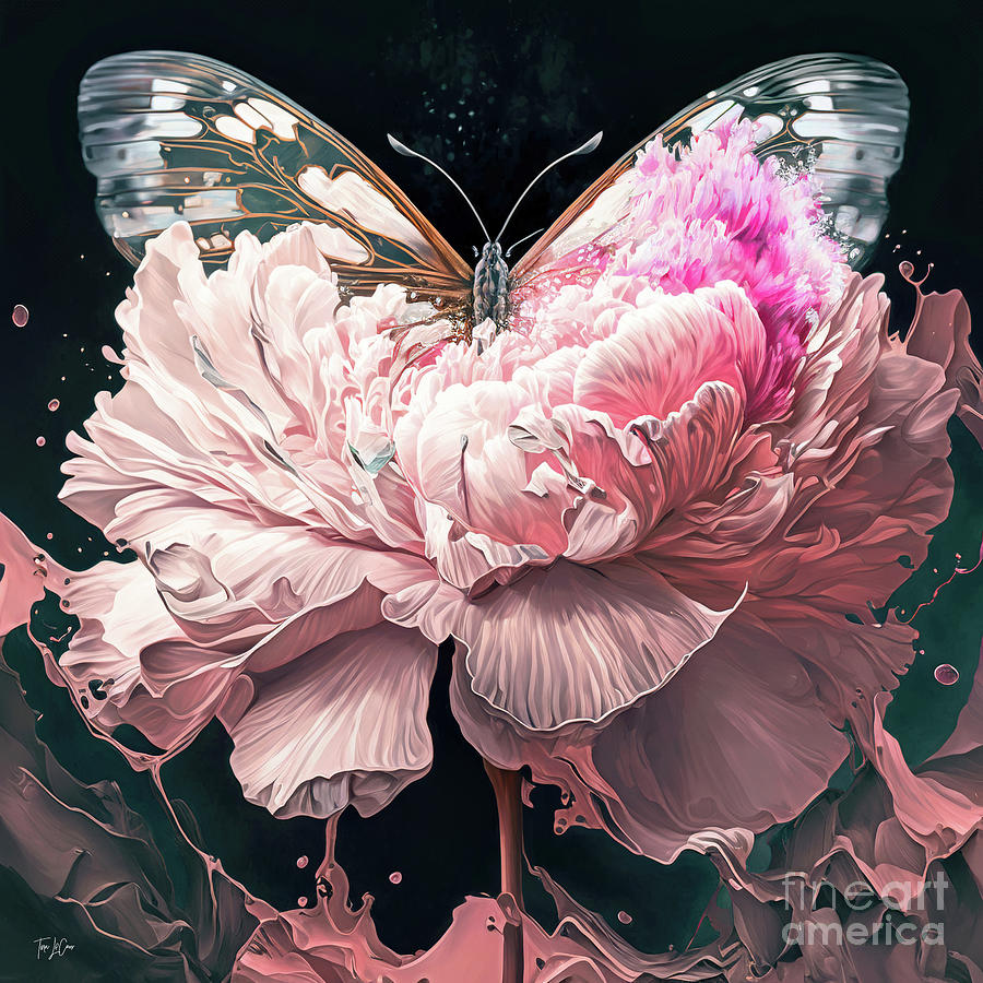 Pink Peony Explosion Painting by Tina LeCour