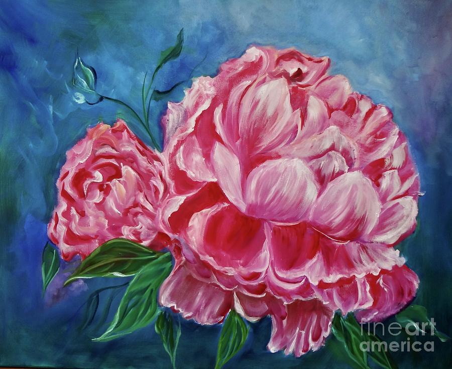 Pink Peony Petals Painting by Jenny Lee