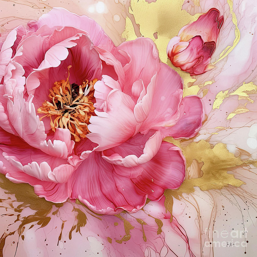 Pink Peony Rapture Painting by Tina LeCour
