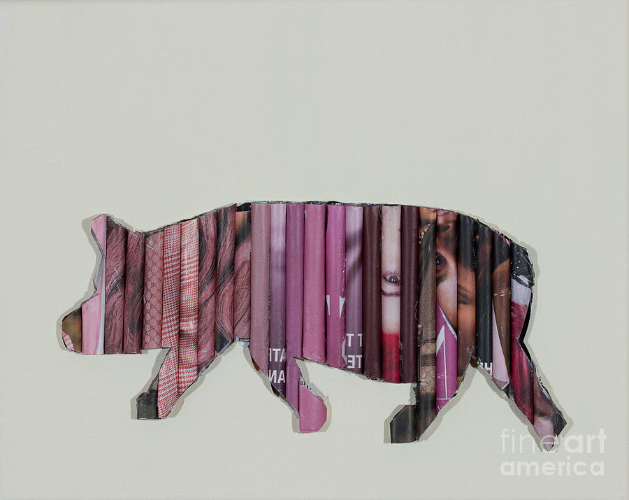 Pink Pig One Mixed Media by Norma Appleton