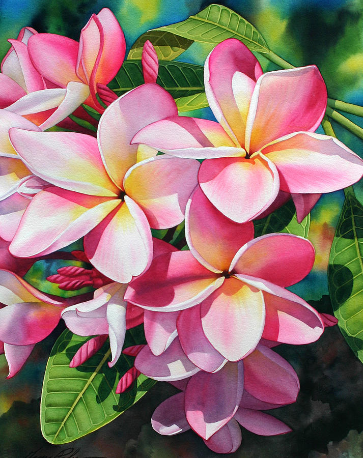 Pink Plumerias 132 Painting by Garry Palm