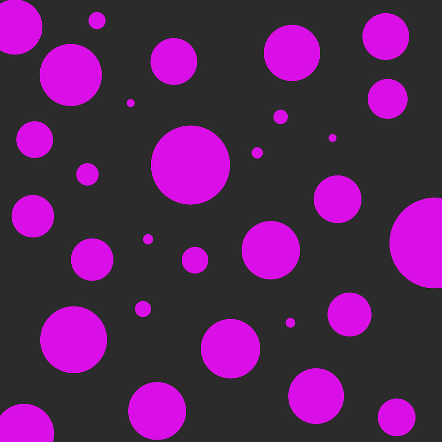 Pink Polka Dot Pattern on Black Digital Art by Jason Fink