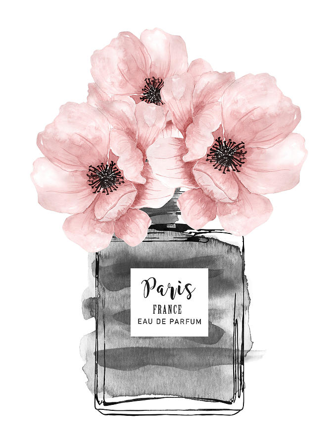 Pink poppies perfume bottle Digital Art by Mihaela Pater - Fine Art America