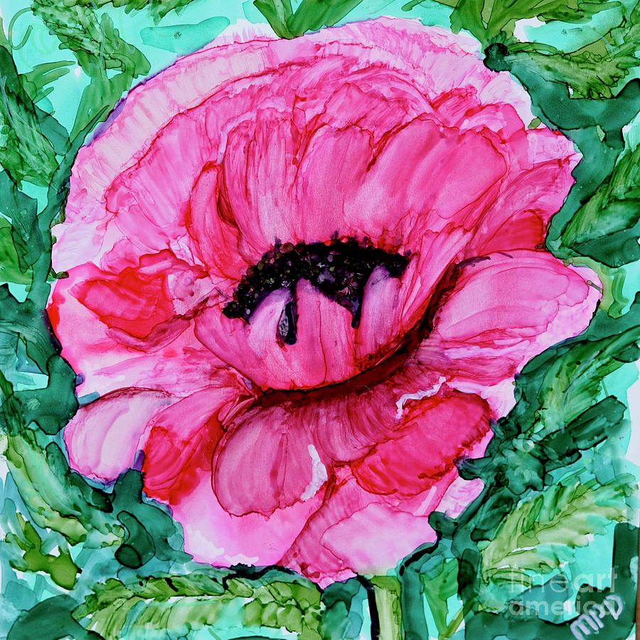 Pink Poppy Flowers Painting