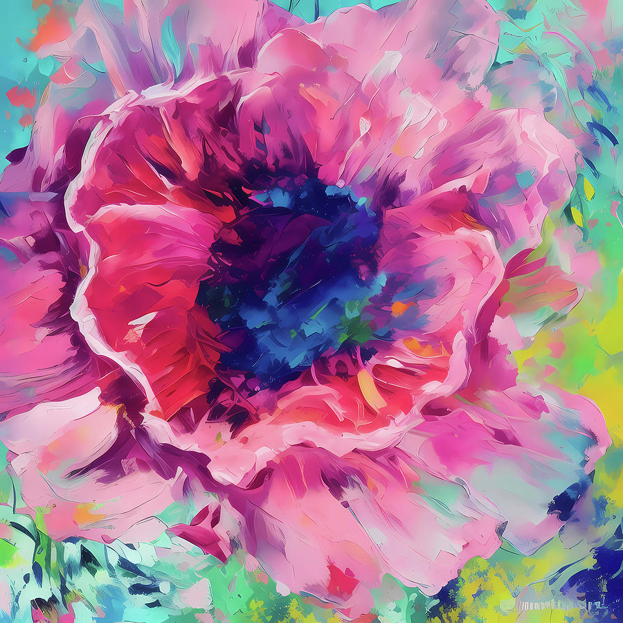 Pink Poppy V1 Digital Art by Regina Valluzzi
