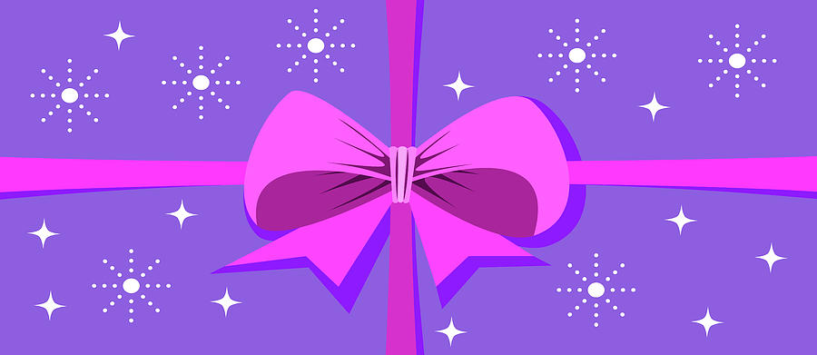 Pink Purple Gift With Ribbon Digital Art