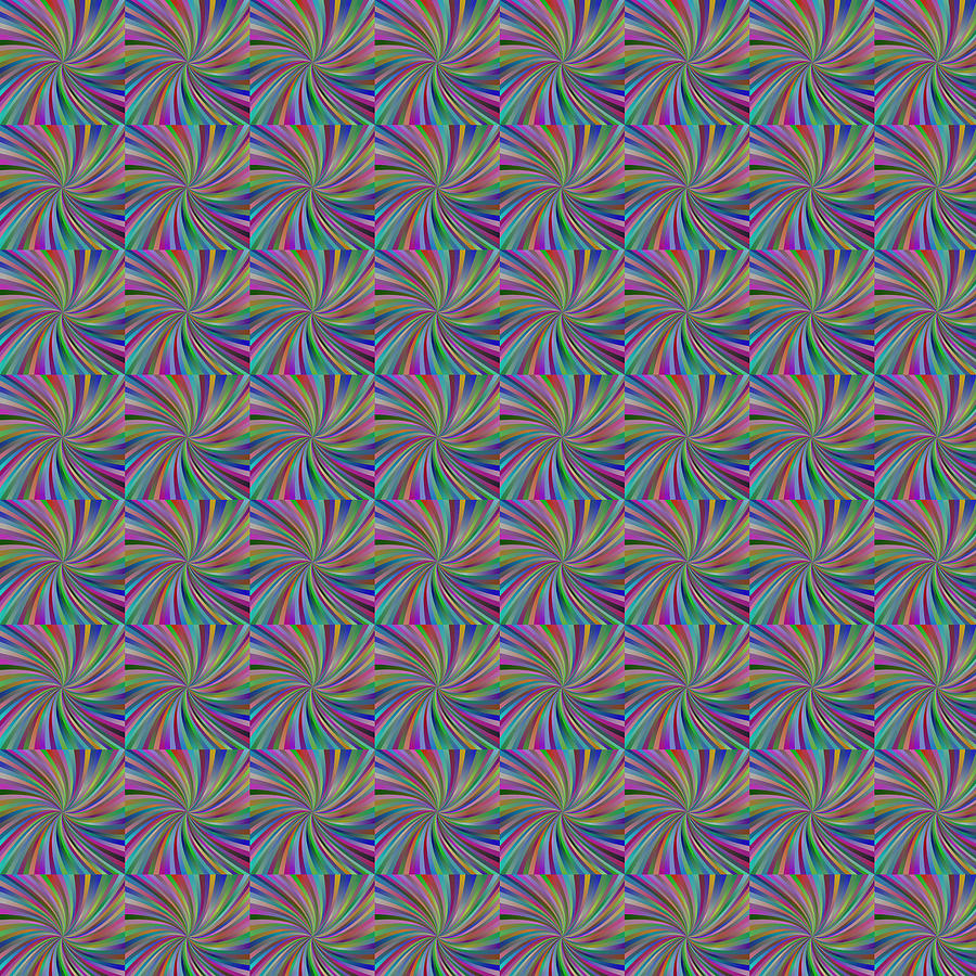 Pink Purple, Green And More Swirl Repeating Pattern Digital Art