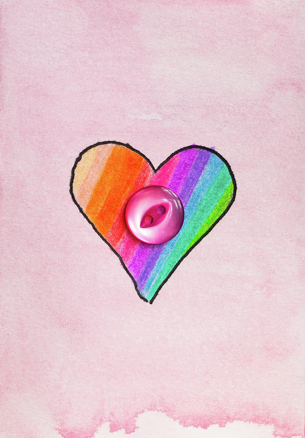 Pink Rainbow Heart Photograph by Maggie Mccall