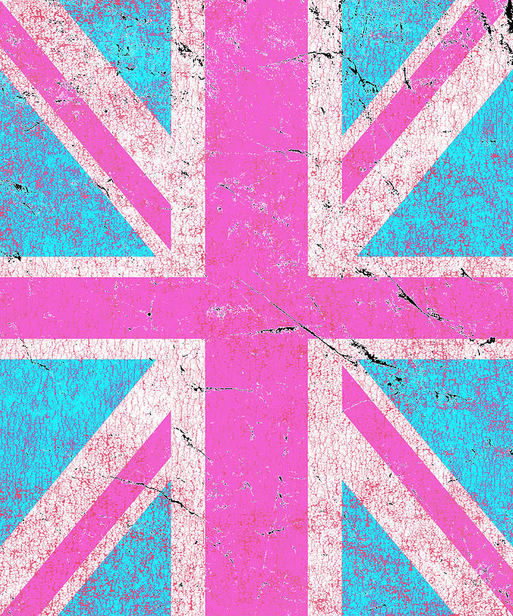 Pink Retro Union Jack Flag Digital Art by Flippin Sweet Gear