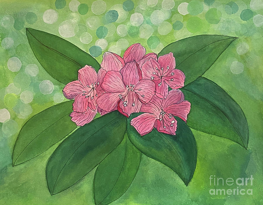 Pink Rhododendron  Mixed Media by Lisa Neuman