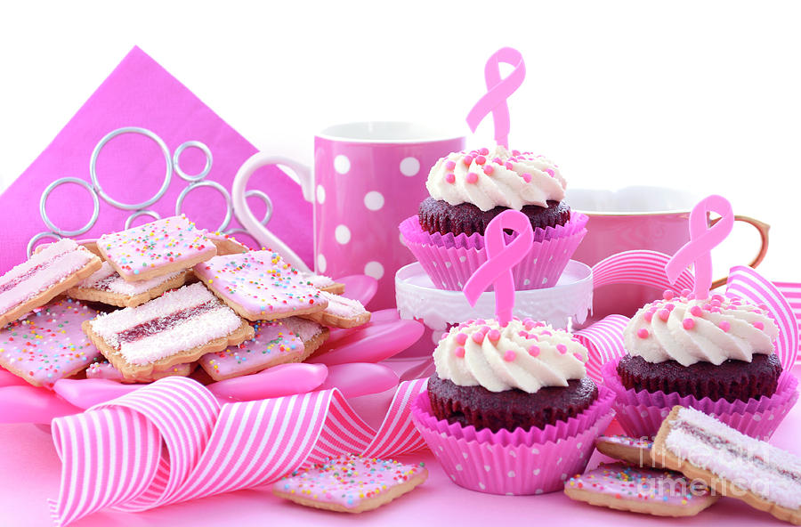 Pink Ribbon Charity for Womens Health Awareness Morning Tea.  Photograph by Milleflore Images