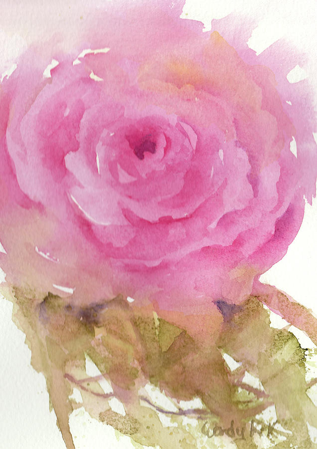 Pink Rose #1 Painting by Wendy Keeney-Kennicutt