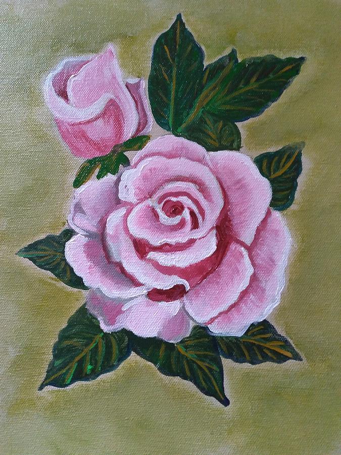 Pink rose  Painting by Barbara Fincher