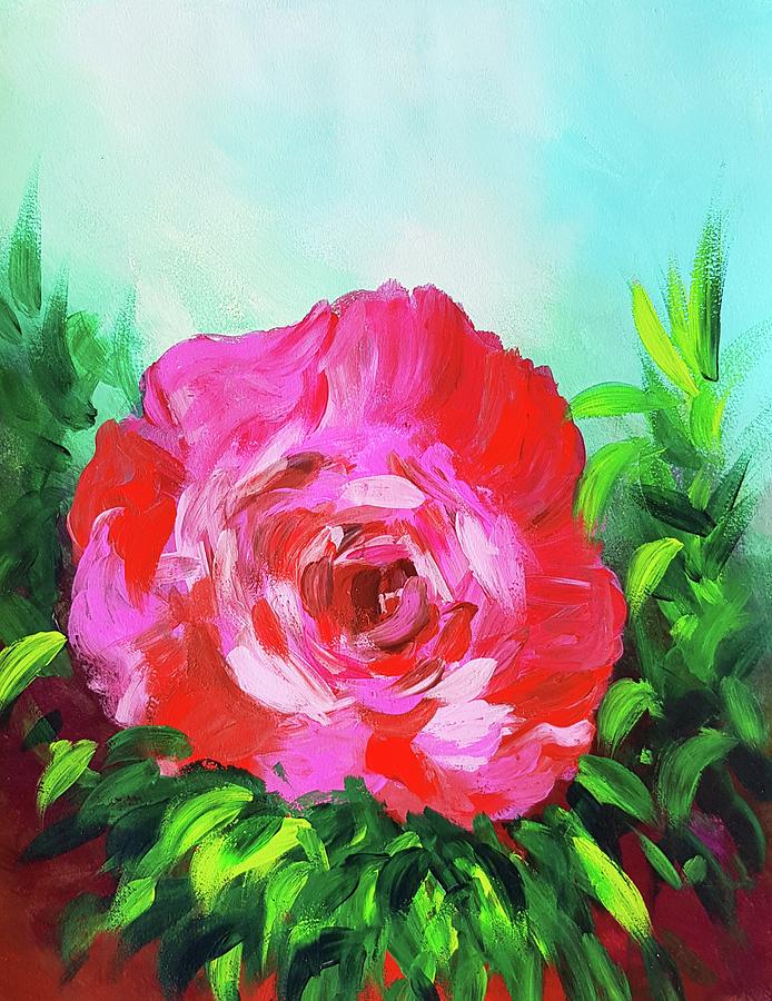 Pink Rose Painting by Nicole Tang