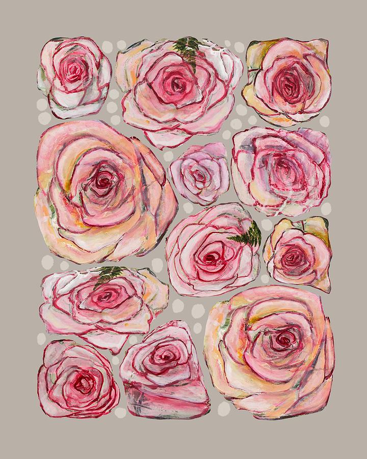 Pink Roses Painting by Blenda Studio