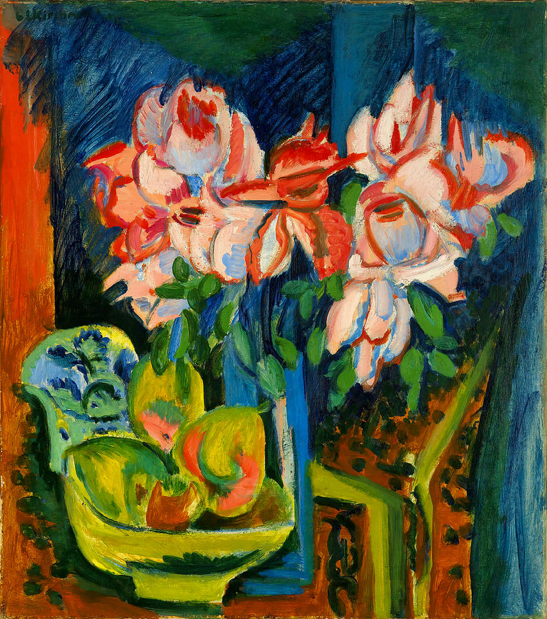 Pink Roses Painting by Ernst Ludwig Kirchner - Fine Art America