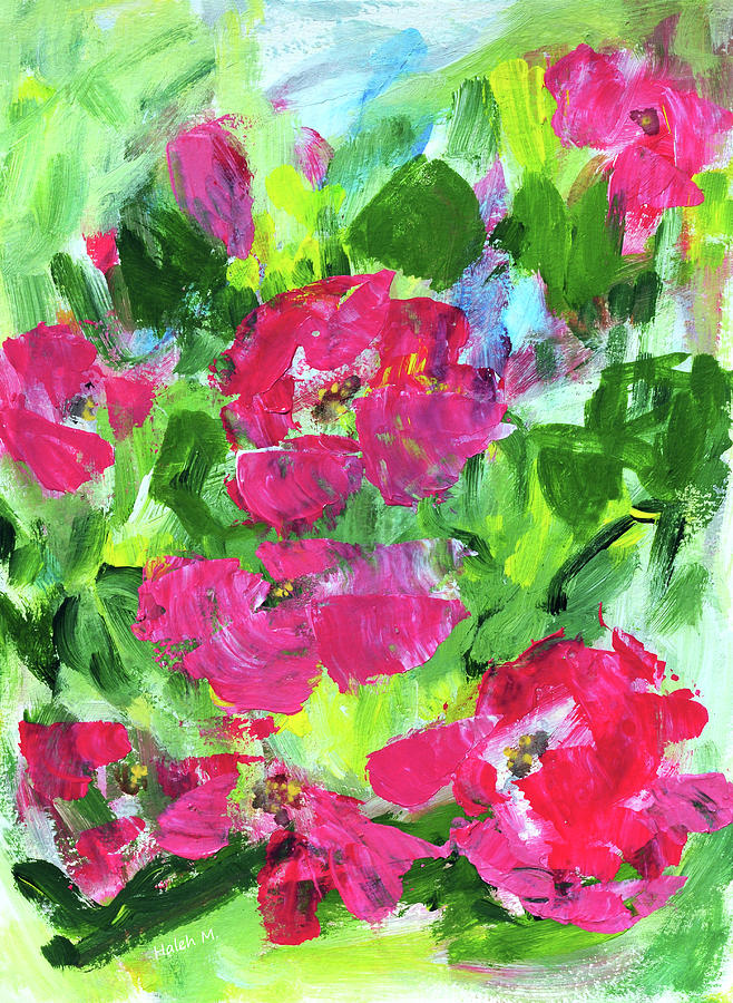 Pink Floyd Roses Painting by Haleh Mahbod