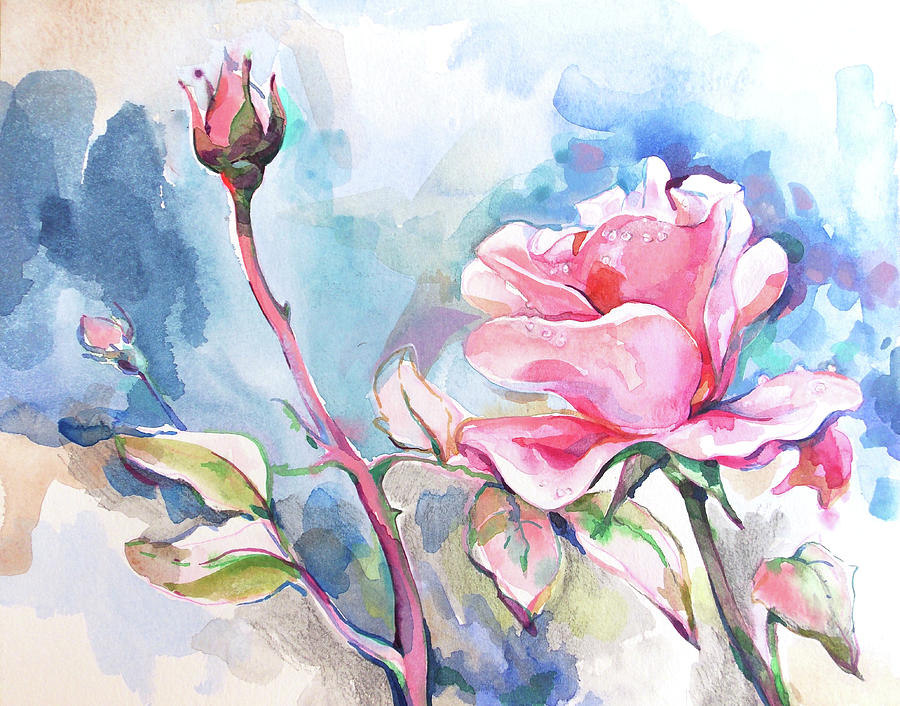 Pink roses Painting by Katya Atanasova