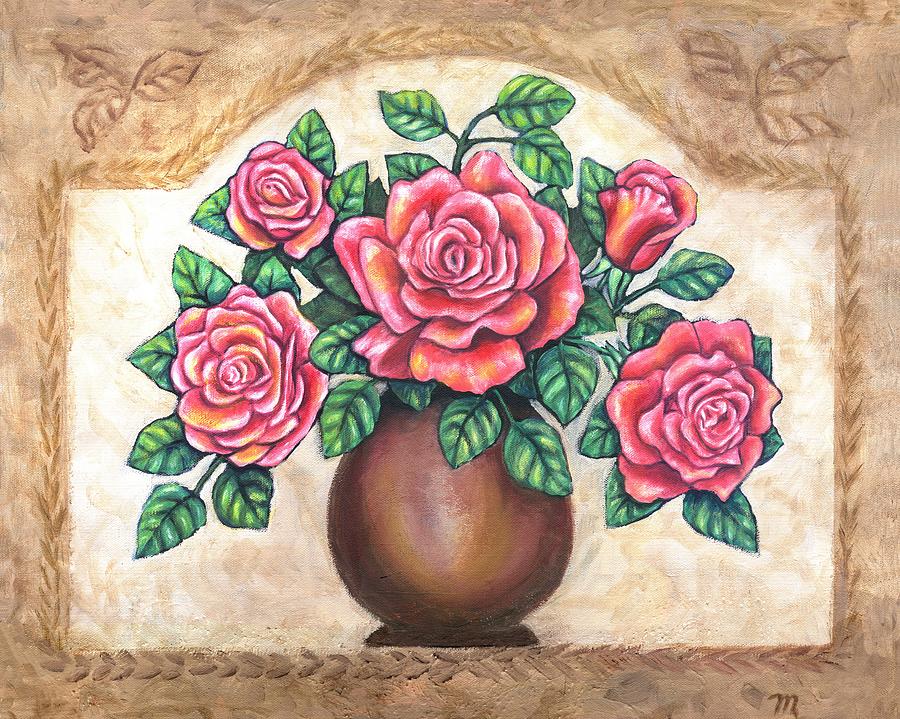 Flower Painting - Pink Roses by Linda Mears