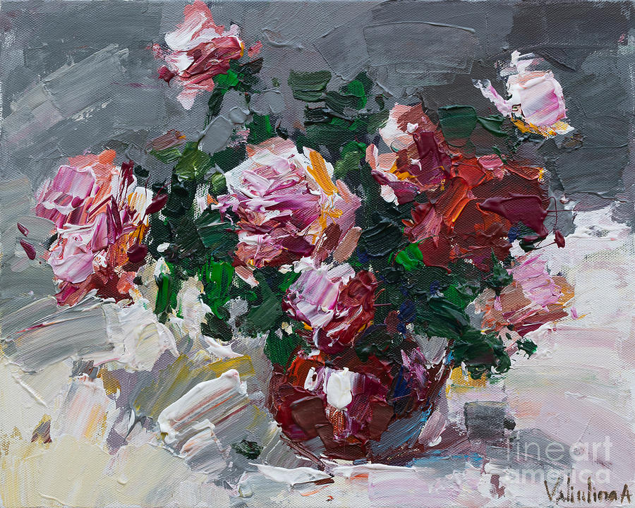 Pink roses Original acrylic painting Painting by Anastasiya Valiulina ...