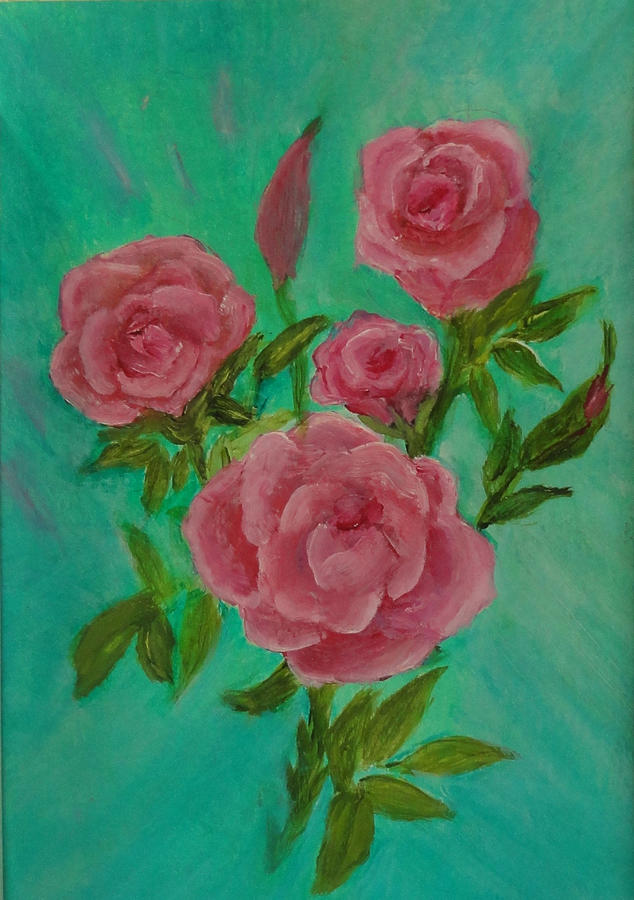 Pink Roses  Painting by Rosie Foshee