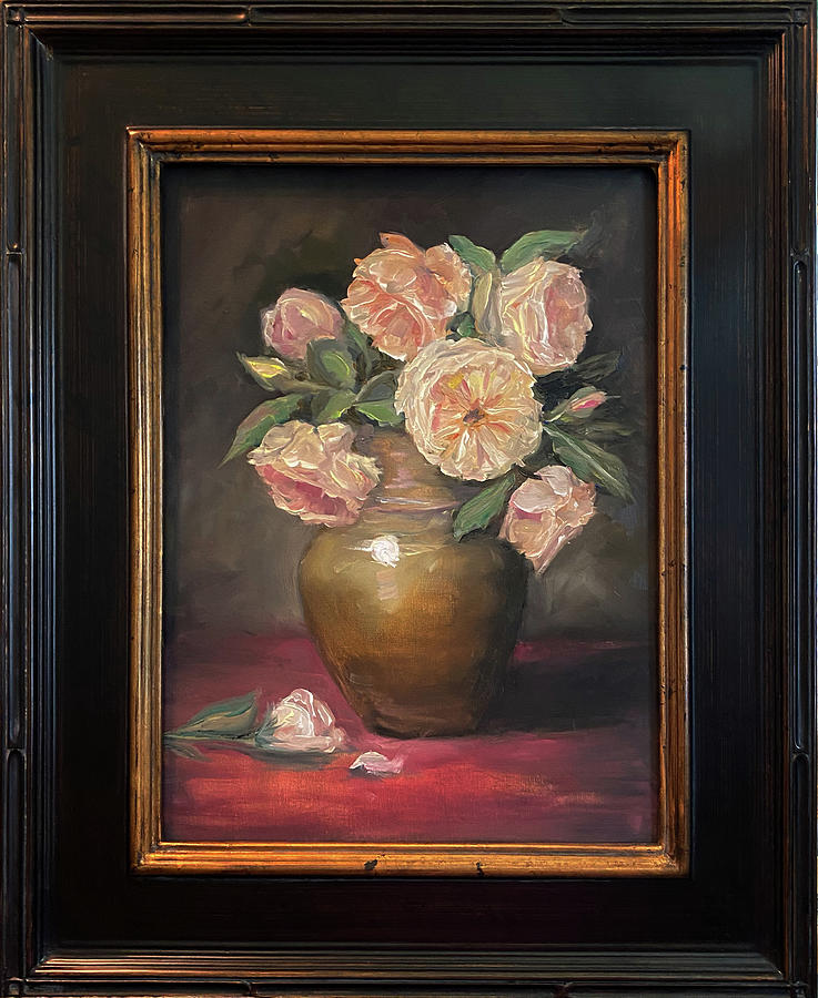 Pink Roses Painting by Sandra Nardone