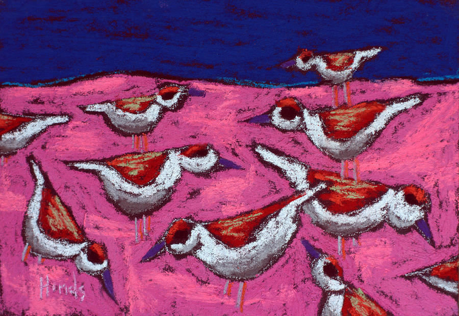 Pink Sand Plovers Painting