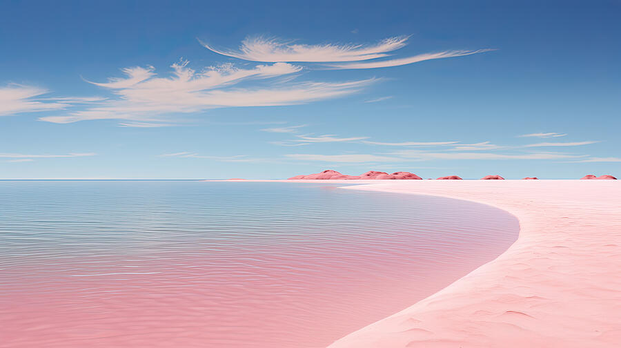 Pink Sands Beach Island Digital Art by Evie Carrier