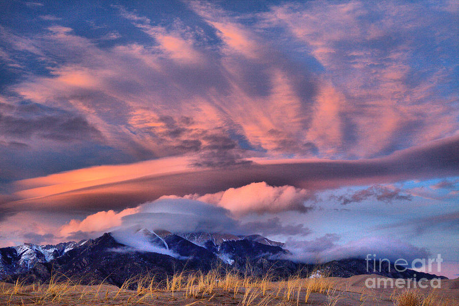 Mountain Photograph - Pink Skies Over Great Sand Dunes by Adam Jewell