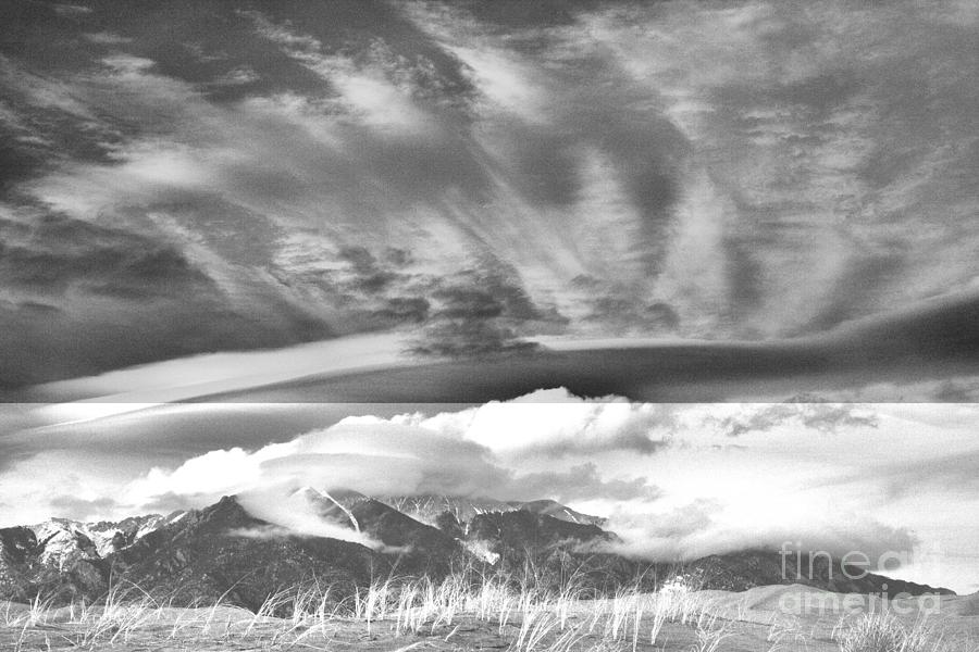 Pink Skies Over Great Sand Dunes Black And White Photograph by Adam Jewell
