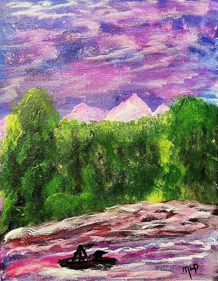 Pink Skies Smiling At Me Painting by Mary Lynn Plaisance