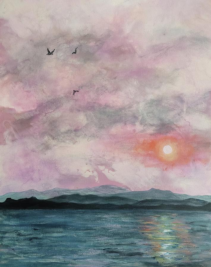 Pink Sky Painting By Iryna Budai Fine Art America