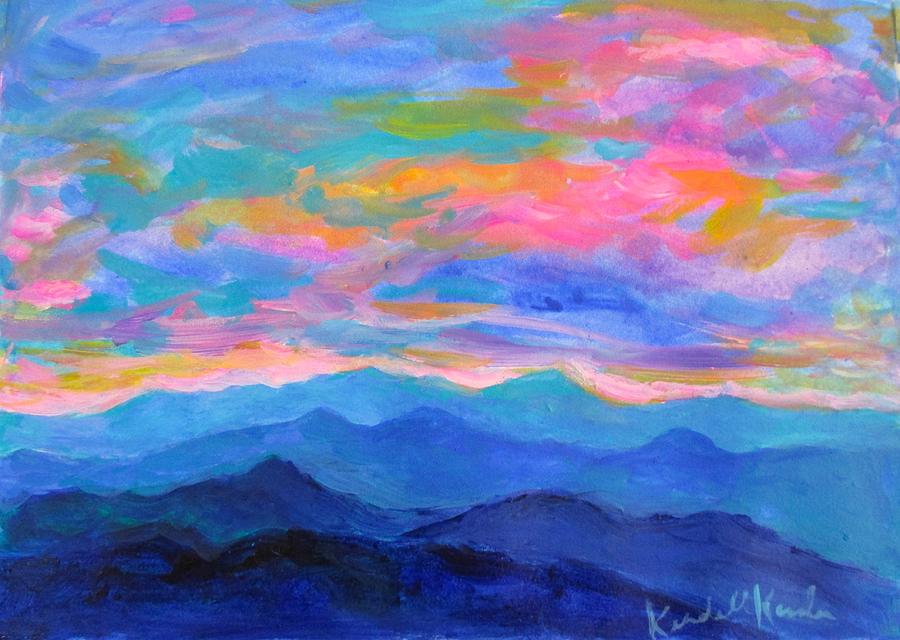Pink Sky Over The Blue Ridge Painting