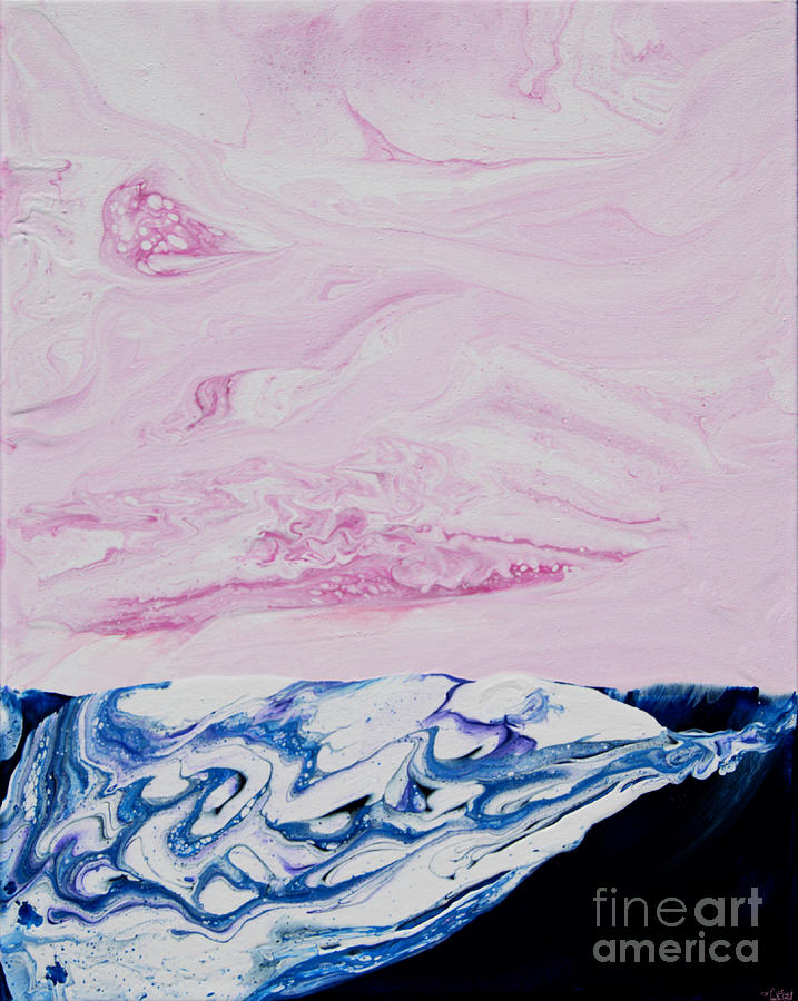 Pink Sky Single Wave 7166 Painting by Priscilla Batzell Expressionist Art Studio Gallery