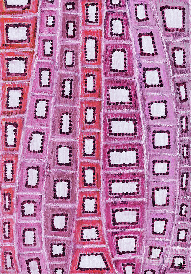 Abstract Painting - Pink Snakeskin Squares  by Amy E Fraser