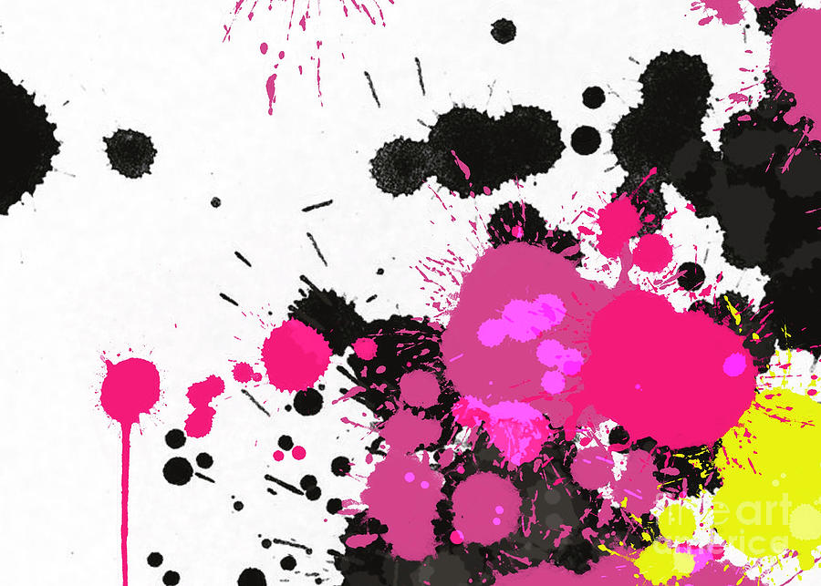 Pink Splatter Painting by Go Van Kampen