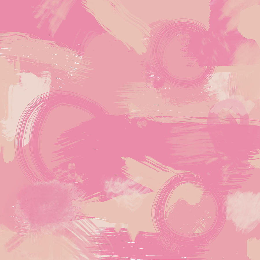 Pink Splatter Painting by Nancy Merkle