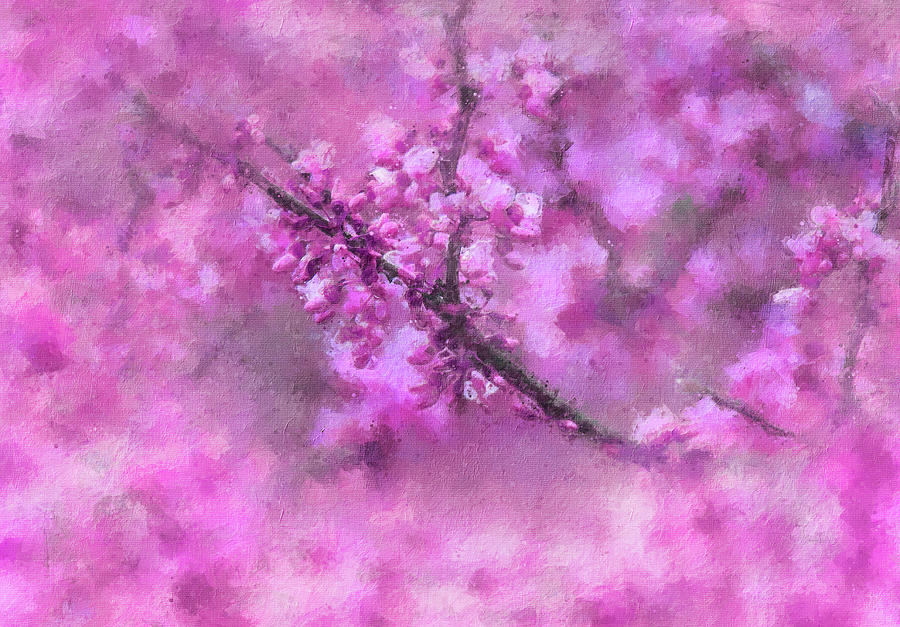 Pink Spring Blooming Tree Painting Painting by Dan Sproul