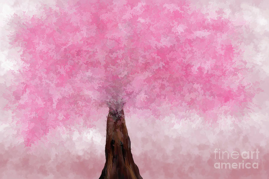 Pink Spring Blossom - Abstract Digital Art by Yvonne Johnstone