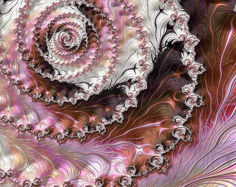 Pink Spring Fractal Mixed Media by Bonnie Bruno