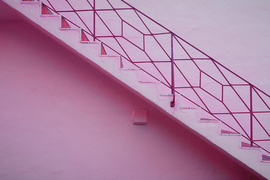Pink staircase Photograph by Rudy Umans