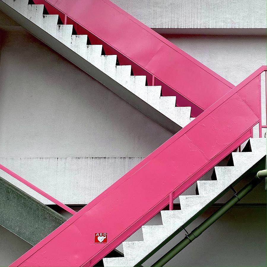 Pink Stairs -square Photograph by Eena Bo