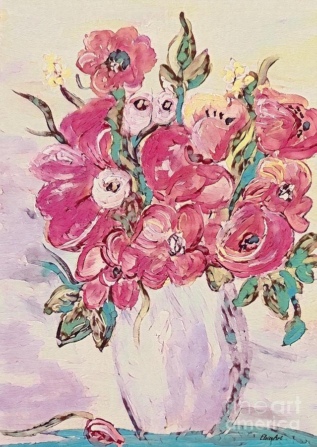 Flower Painting - Pink Still Life by Eloise Schneider Mote