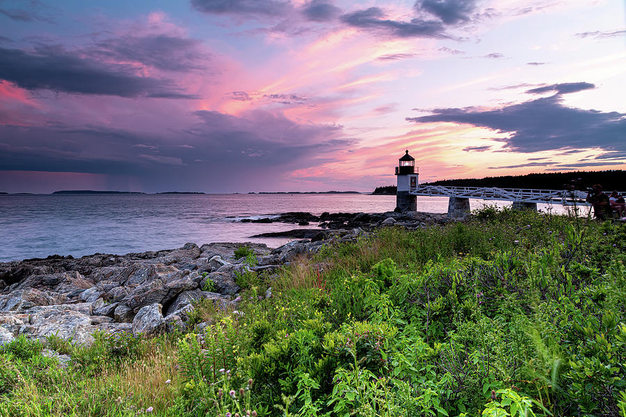 Pink Storm Clouds Marshall Point Lighthouse Photograph by Douglas Wielfaert
