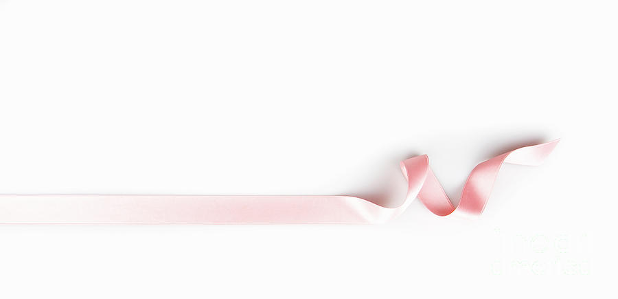 Pink streamer on white background w1 Photograph by Ben Massiot