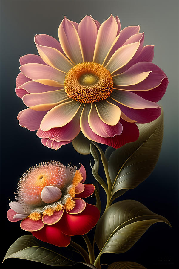 Pink Sunflower Digital Art by Lori Hutchison