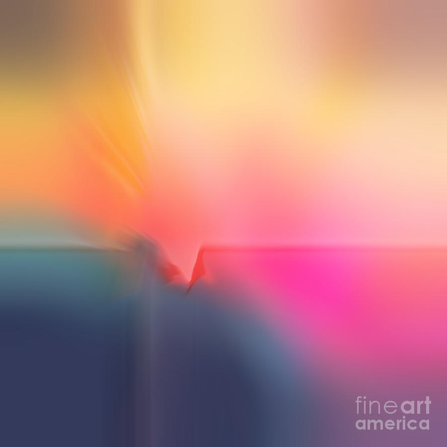 Pink Sunrise Abstract Digital Art