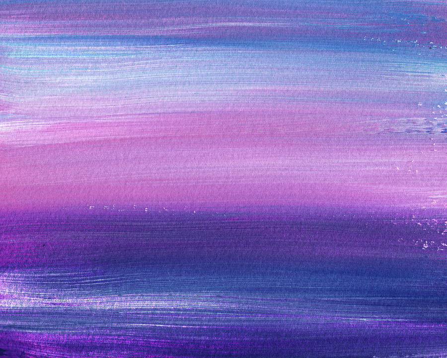 Pink Sunset Above The Sea Unique Abstract Painting